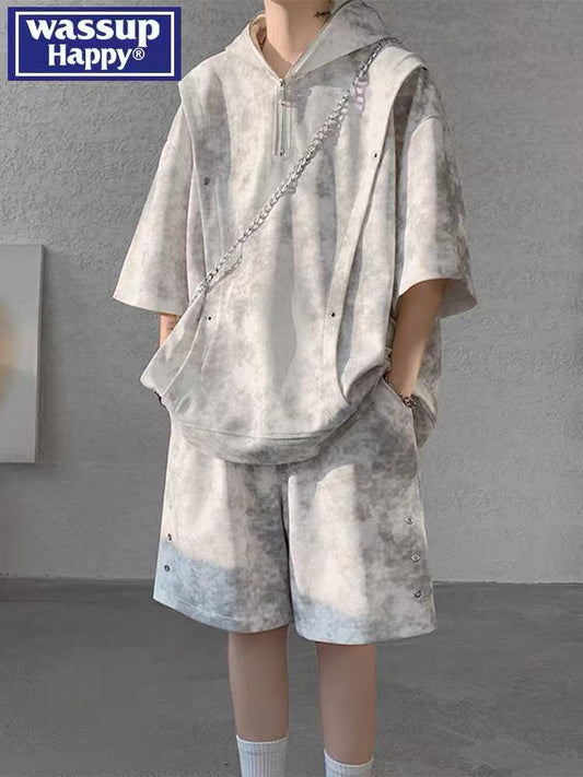 Tie dye short sleeved T-shirt set(Anchor development)